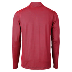 Washington Nationals Cutter & Buck Virtue Eco Pique Micro Stripe Recycled Quarter-Zip Pullover Top - Red/Navy