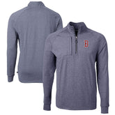 Boston Red Sox Cutter & Buck Adapt Eco Knit Stretch Recycled Quarter-Zip Pullover Top - Heather Navy