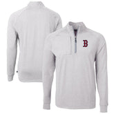 Boston Red Sox Cutter & Buck Adapt Eco Knit Stretch Recycled Quarter-Zip Pullover Top - Heather Gray