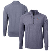 Chicago Cubs Cutter & Buck Adapt Eco Knit Stretch Recycled Quarter-Zip Pullover Top - Heather Navy