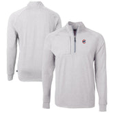 Chicago Cubs Cutter & Buck Adapt Eco Knit Stretch Recycled Quarter-Zip Pullover Top - Heather Gray