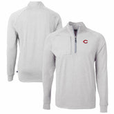 Cincinnati Reds Cutter & Buck Adapt Eco Knit Stretch Recycled Quarter-Zip Pullover Top - Heather Gray