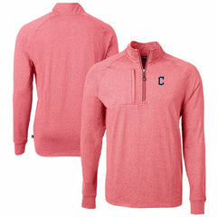 Cleveland Guardians Cutter & Buck Adapt Eco Knit Stretch Recycled Quarter-Zip Pullover Top - Heather Red