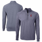Cleveland Guardians Cutter & Buck Adapt Eco Knit Stretch Recycled Quarter-Zip Pullover Top - Heather Navy