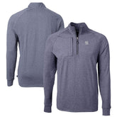 New York Yankees Cutter & Buck Adapt Eco Knit Stretch Recycled Quarter-Zip Pullover Top - Heather Navy