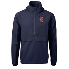 Boston Red Sox Cutter & Buck Charter Eco Recycled Half-Zip Anorak Jacket - Navy