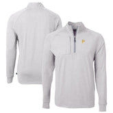 Pittsburgh Pirates Cutter & Buck Adapt Eco Knit Stretch Recycled Quarter-Zip Pullover Top - Heather Gray
