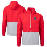 Boston Red Sox Cutter & Buck Charter Eco Recycled Half-Zip Anorak Jacket - Red/Gray