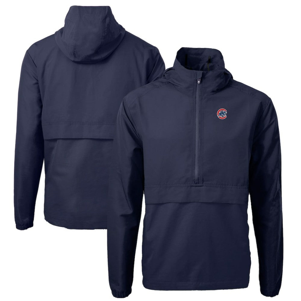 Chicago Cubs Cutter & Buck Charter Eco Recycled Half-Zip Anorak Jacket - Navy