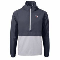 Cleveland Guardians Cutter & Buck Charter Eco Recycled Half-Zip Anorak Jacket - Navy/Gray