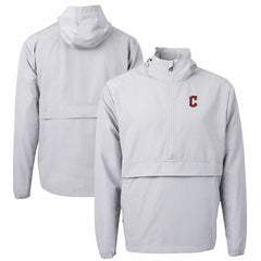 Cleveland Guardians Cutter & Buck Charter Eco Recycled Half-Zip Anorak Jacket - Gray