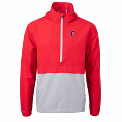 Cleveland Guardians Cutter & Buck Charter Eco Recycled Half-Zip Anorak Jacket - Red/Gray