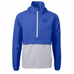 Kansas City Royals Cutter & Buck Charter Eco Recycled Half-Zip Anorak Jacket - Royal/Gray
