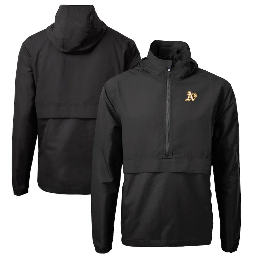 Athletics Cutter & Buck Charter Eco Recycled Half-Zip Anorak Jacket - Black