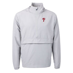 Philadelphia Phillies Cutter & Buck Charter Eco Recycled Half-Zip Anorak Jacket - Gray