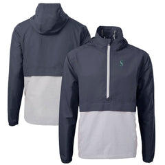 Seattle Mariners Cutter & Buck Charter Eco Recycled Half-Zip Anorak Jacket - Navy/Gray