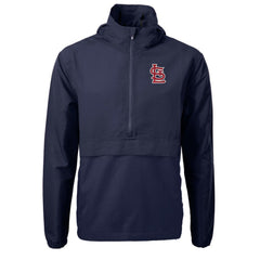 St. Louis Cardinals Cutter & Buck Charter Eco Recycled Half-Zip Anorak Jacket - Navy