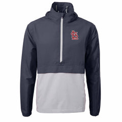 St. Louis Cardinals Cutter & Buck Charter Eco Recycled Half-Zip Anorak Jacket - Navy/Gray