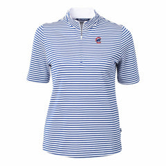 Chicago Cubs Cutter & Buck Women's Virtue Eco Pique Stripe Top - Blue