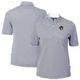 Milwaukee Brewers Cutter & Buck Women's Virtue Eco Pique Stripe Top - Navy