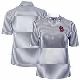 St. Louis Cardinals Cutter & Buck Women's Virtue Eco Pique Stripe Top - Navy