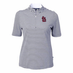 St. Louis Cardinals Cutter & Buck Women's Virtue Eco Pique Stripe Top - Navy