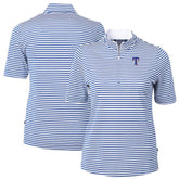 Texas Rangers Cutter & Buck Women's Virtue Eco Pique Stripe Top - Blue