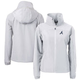 Atlanta Braves Cutter & Buck Women's Charter Eco Recycled Full-Zip Jacket - Gray