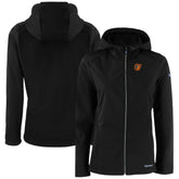 Baltimore Orioles Cutter & Buck Women's Evoke Eco Softshell Recycled Full-Zip Jacket - Black