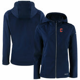 Cleveland Guardians Cutter & Buck Women's Evoke Eco Softshell Recycled Full-Zip Jacket - Navy