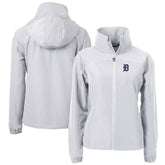 Detroit Tigers Cutter & Buck Women's Charter Eco Recycled Full-Zip Jacket - Gray