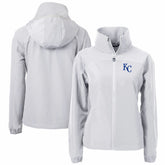 Kansas City Royals Cutter & Buck Women's Charter Eco Recycled Full-Zip Jacket - Gray