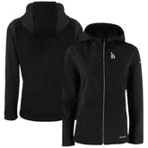 Los Angeles Dodgers Cutter & Buck Women's Evoke Eco Softshell Recycled Full-Zip Jacket - Black