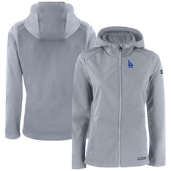 Los Angeles Dodgers Cutter & Buck Women's Evoke Eco Softshell Recycled Full-Zip Jacket - Gray