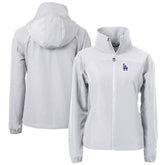 Los Angeles Dodgers Cutter & Buck Women's Charter Eco Recycled Full-Zip Jacket - Gray