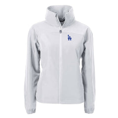 Los Angeles Dodgers Cutter & Buck Women's Charter Eco Recycled Full-Zip Jacket - Gray
