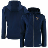 Milwaukee Brewers Cutter & Buck Women's Evoke Eco Softshell Recycled Full-Zip Jacket - Navy