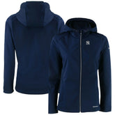 New York Yankees Cutter & Buck Women's Evoke Eco Softshell Recycled Full-Zip Jacket - Navy