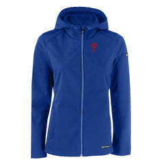 Philadelphia Phillies Cutter & Buck Women's Evoke Eco Softshell Recycled Full-Zip Jacket - Royal