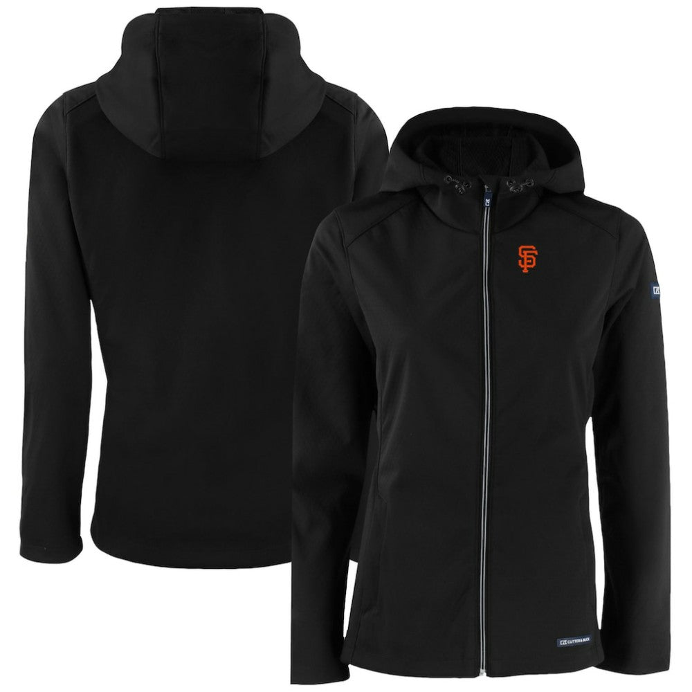 San Francisco Giants Cutter & Buck Women's Evoke Eco Softshell Recycled Full-Zip Jacket - Black