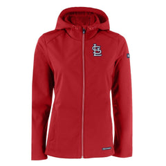 St. Louis Cardinals Cutter & Buck Women's Evoke Eco Softshell Recycled Full-Zip Jacket - Red