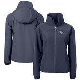 Tampa Bay Rays Cutter & Buck Women's Charter Eco Recycled Full-Zip Jacket - Navy