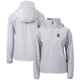 Detroit Tigers Cutter & Buck Women's Charter Eco Recycled Half-Zip Anorak Jacket - Gray