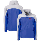 Philadelphia Phillies Cutter & Buck Women's Charter Eco Recycled Half-Zip Anorak Jacket - Royal