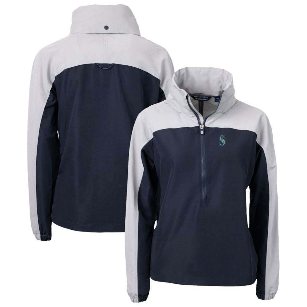 Seattle Mariners Cutter & Buck Women's Charter Eco Recycled Half-Zip Anorak Jacket - Navy