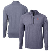 Chicago Cubs Cutter & Buck Big & Tall Adapt Eco Knit Stretch Recycled Quarter-Zip Pullover Top - Heather Navy