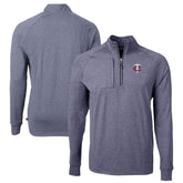 Minnesota Twins Cutter & Buck Big & Tall Adapt Eco Knit Stretch Recycled Quarter-Zip Pullover Top - Heather Navy