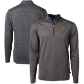 Baltimore Orioles Cutter & Buck Virtue Eco Pique Micro Stripe Big & Tall Recycled Quarter-Zip Pullover Top - Black/Gray