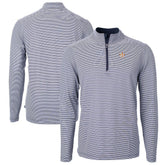 Houston Astros Cutter & Buck Virtue Eco Pique Micro Stripe Big & Tall Recycled Quarter-Zip Pullover Top - Navy/White