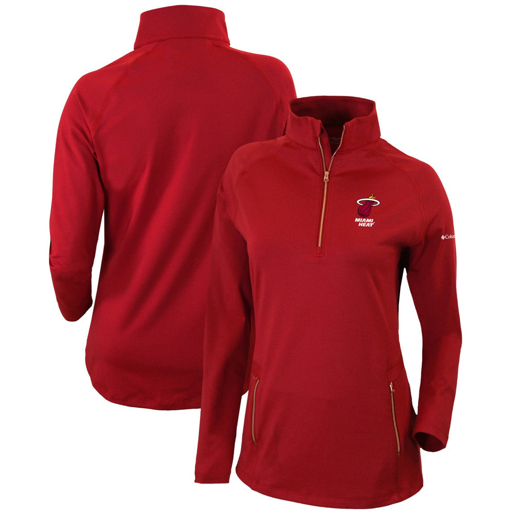Miami Heat Women's Omni-Wick Outward Nine Quarter-Zip Pullover Top - Red | Columbia for sale